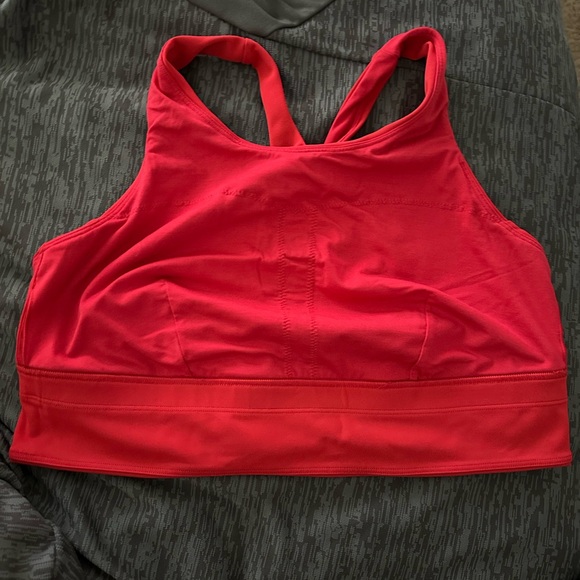 Lululemon Red Racerback Sports Bra with Ruched Front - Picture 2 of 4